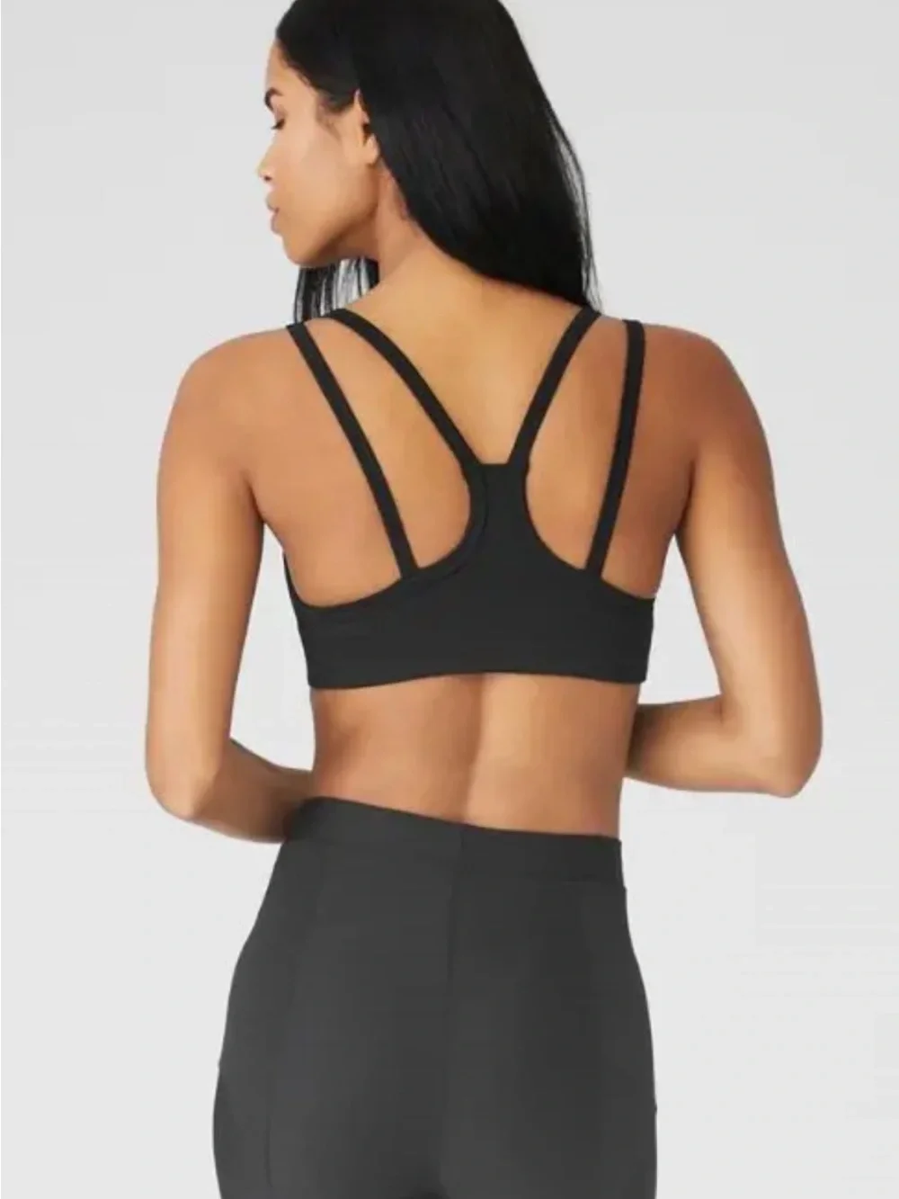 Alo Yoga Airlift Jump Start Ribbed Bra in Black Size Small